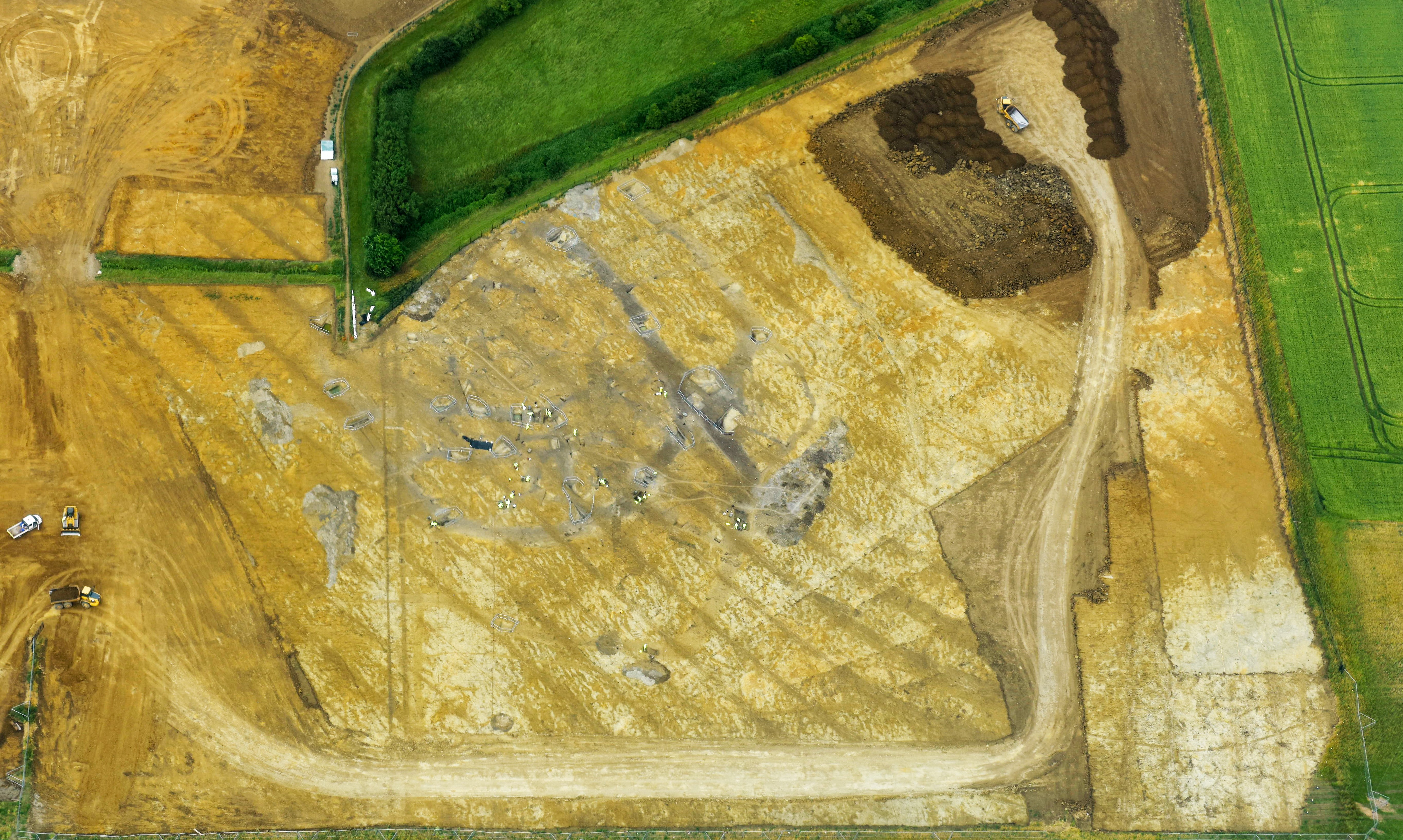 Drone footage of excavation