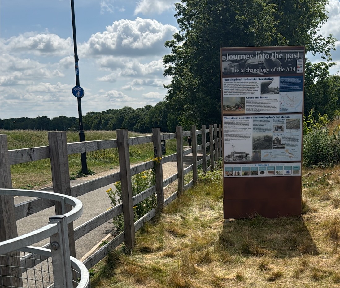 A14 Improvement Scheme - Board 32 Huntingdon Station monolith