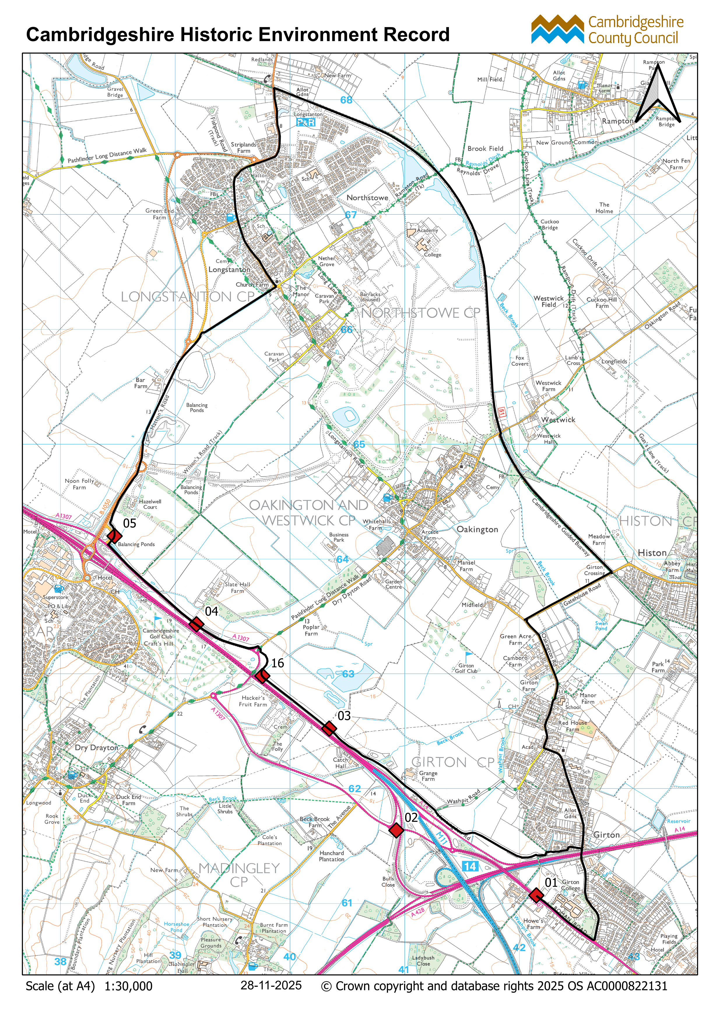 A14 Improvement Scheme suggested Cycling route Northstowe