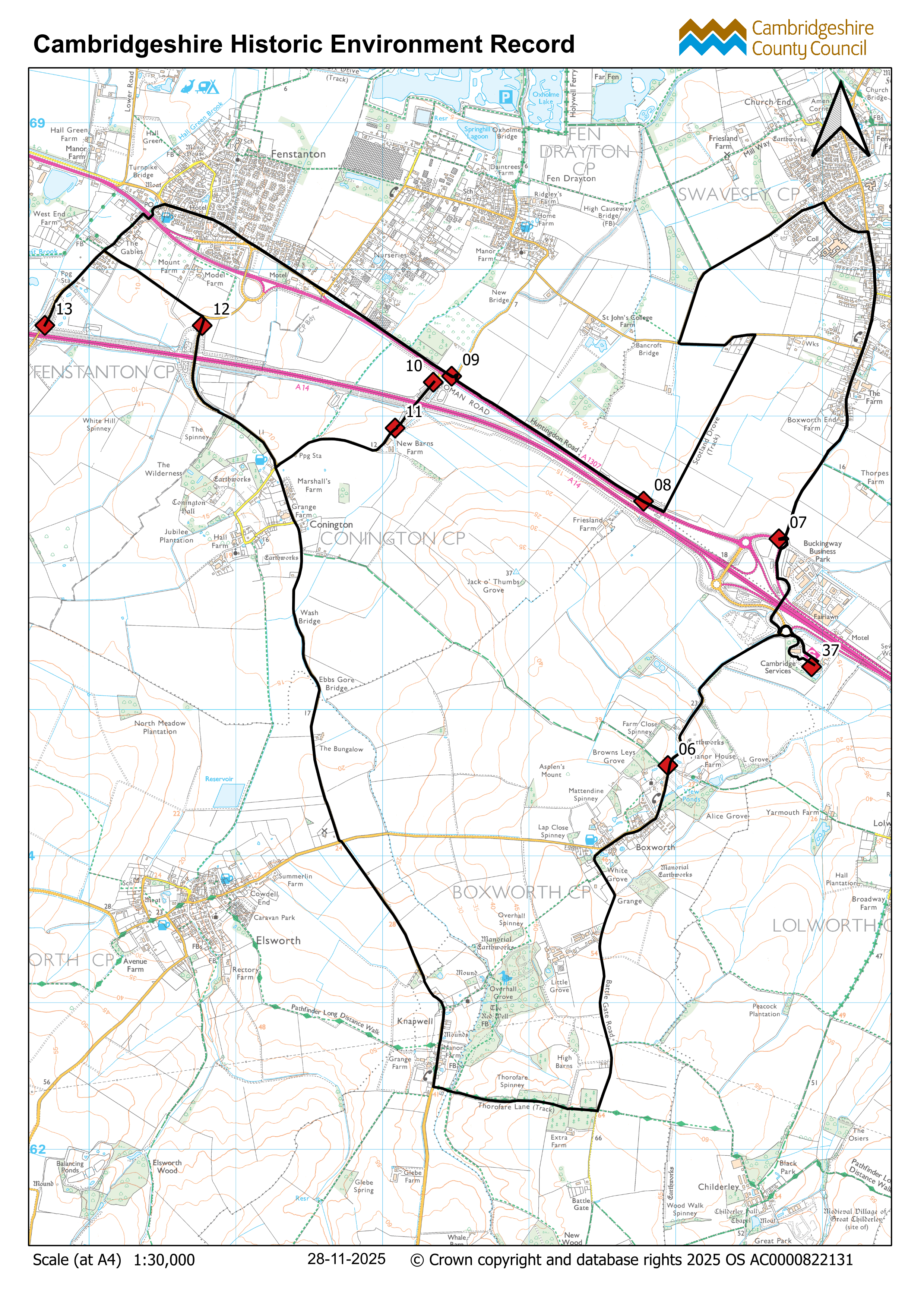 A14 Improvement Scheme suggested Cycling route Swavesey to Knapwell