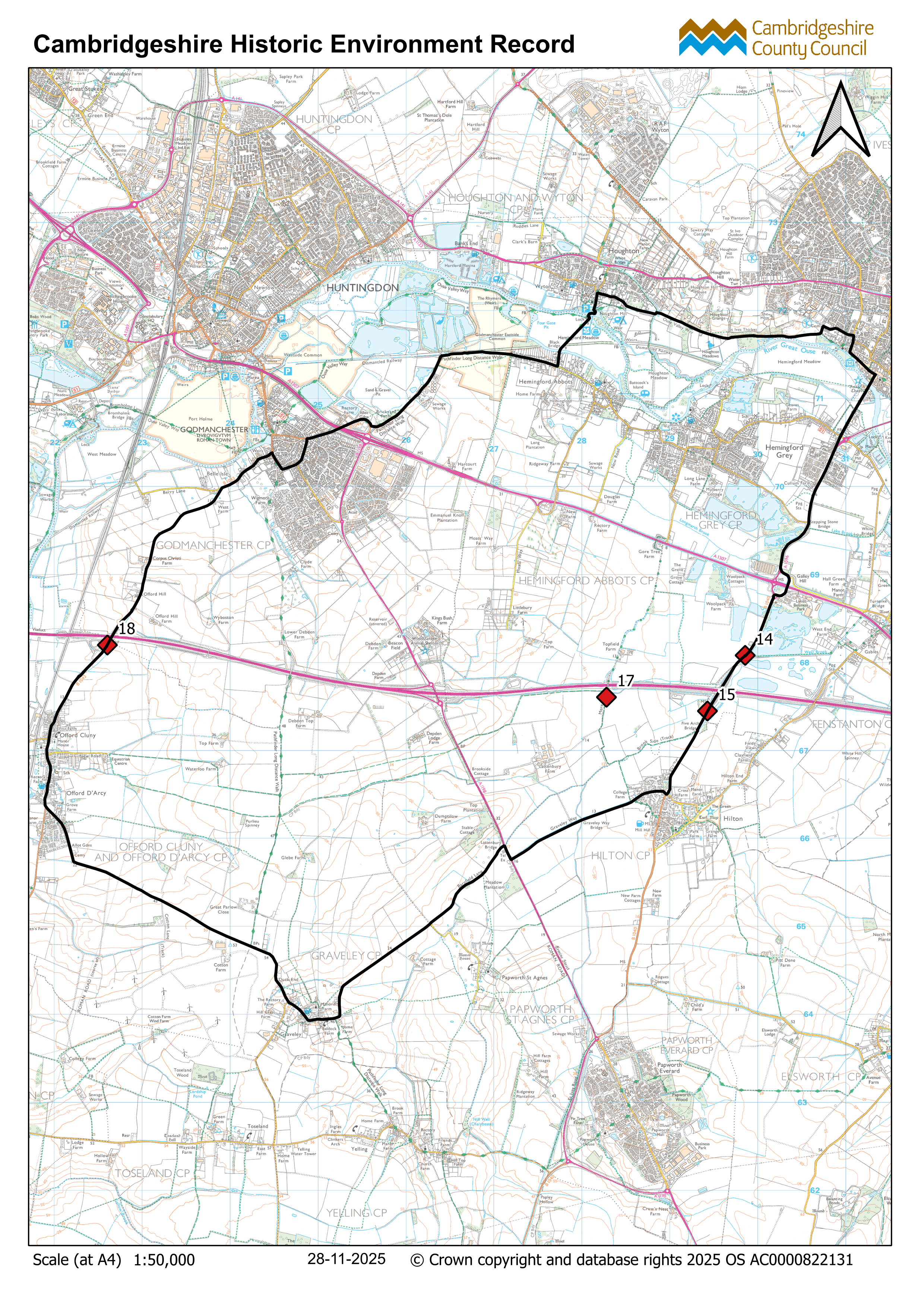 A14 Improvement Scheme suggested Cycling route St Ives and Godmanchester