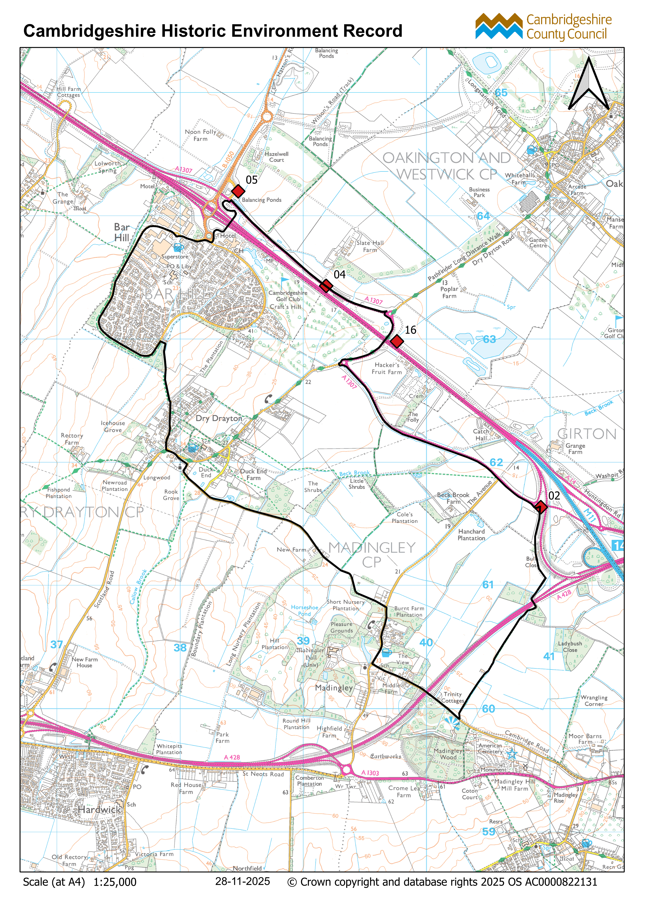 A14 Improvement Scheme suggested Cycling route Bar Hill to Madingley