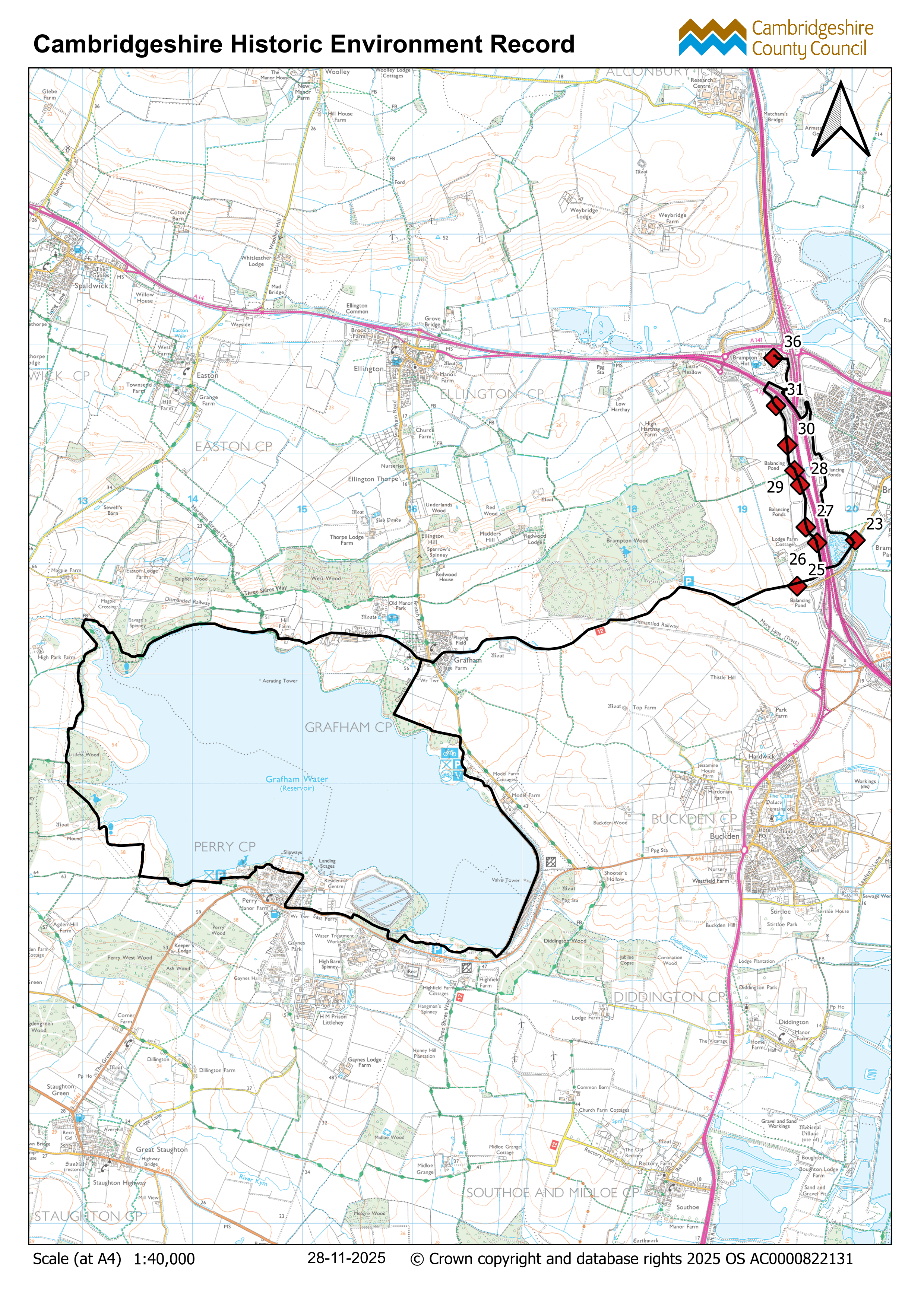 A14 Improvement Scheme suggested Cycling route Brampton