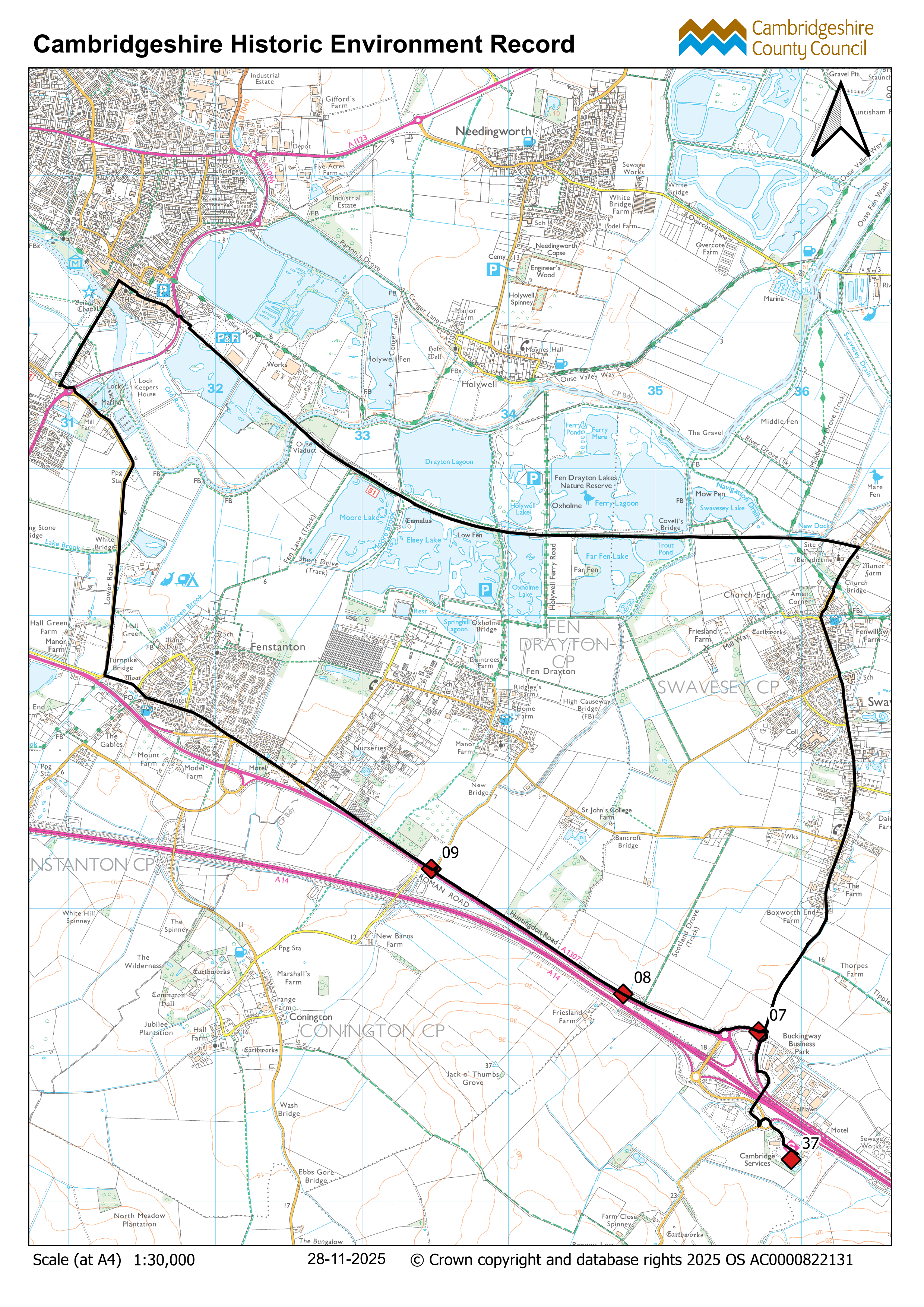 A14 Improvement Scheme suggested Cycling route Swavesey to Fenstanton